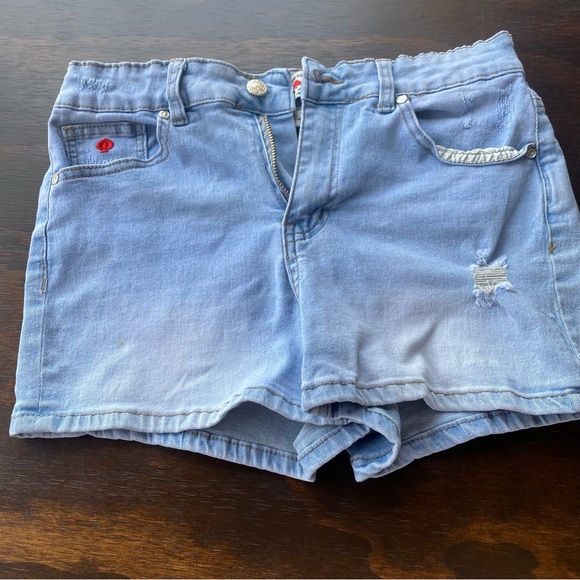 Lucky Brand Blue Denim Jean Shorts Distressed Casual - Picture 1 of 11